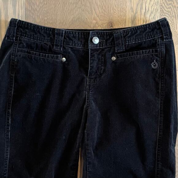 ISIS Blue Note Corduroy Velvet Pants Low Rise Y2K Charcoal Womens Size 4 - Picture 2 of 10